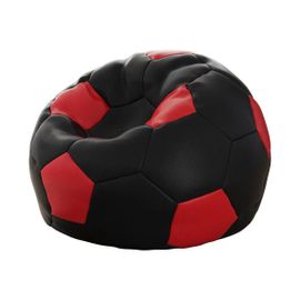 Pouf Poire Comfivo 287, Noir, Faux Cuir, 95x95x95cm