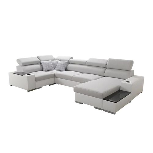 Canapé D'angle Pearland 101, Gris, Fonction De Couchage, 358x205x80cm