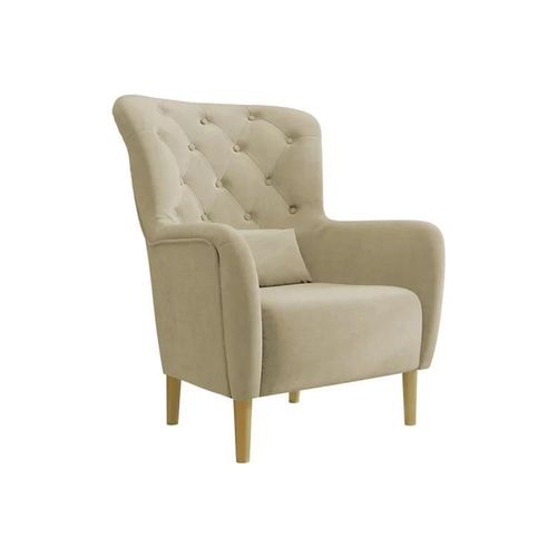 Fauteuil Orem 113, Brun Clair, Tapisserie, 105x82x89cm