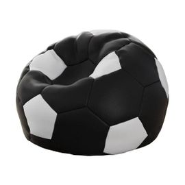 Pouf Poire Comfivo 287, Noir, Faux Cuir, 95x95x95cm