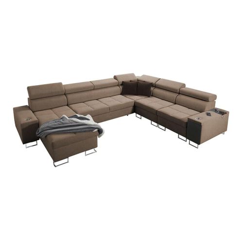 Canapé D'angle Pearland 116, Marron, Fonction De Couchage