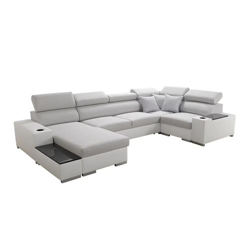 Canapé D'angle Pearland 101, Gris, Fonction De Couchage, 358x205x80cm