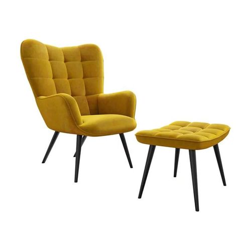 Fauteuil Comfivo 320, Jaune, Tapisserie, 96x78x73cm