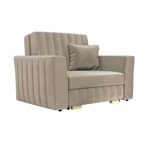 Fauteuil Columbus 135, Brun Clair, Tapisserie, 85x115x98cm