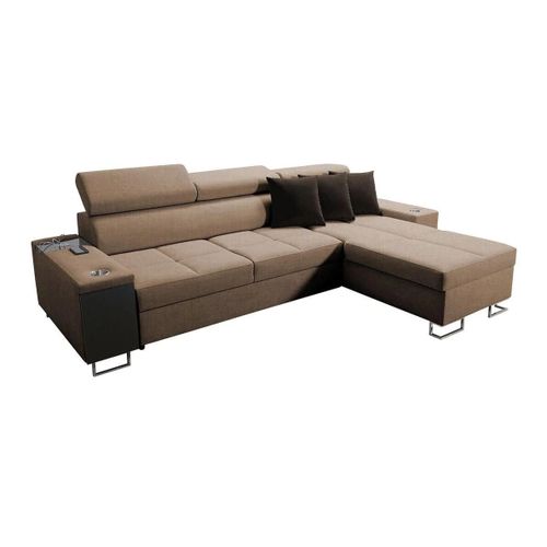 Canapé D'angle Pearland 108, Marron, Fonction De Couchage