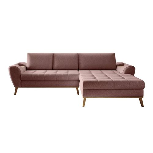 Canapé D'angle Indiana 154, Rose, Fonction De Couchage, 282x175x86cm