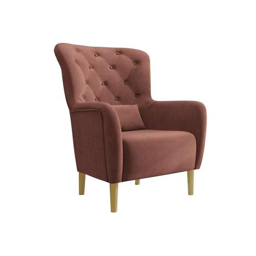 Fauteuil Orem 113, Rose, Tapisserie, 105x82x89cm