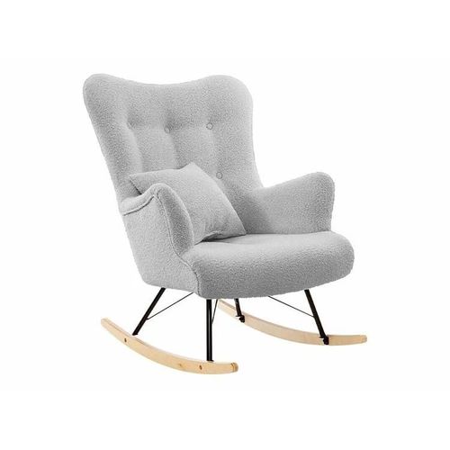 Chaise À Bascule Clovis 105, Tapisserie, En Bois, 101x76x101cm