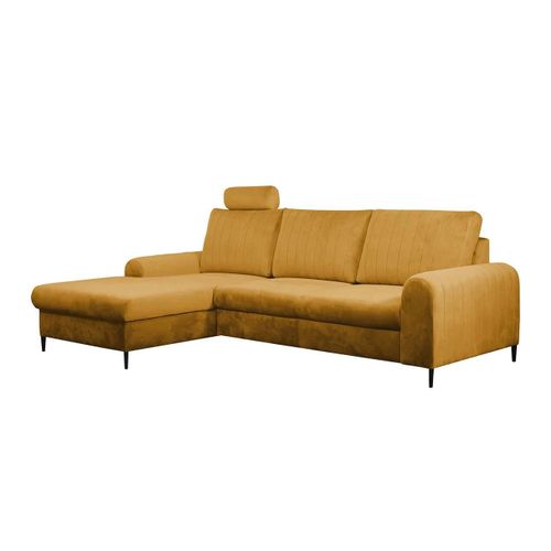 Canapé D'angle Comfivo 245, Jaune, Fonction De Couchage, 255x168x88cm