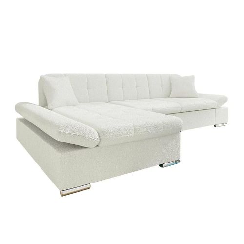 Canapé D'angle Comfivo 250, Blanc, Fonction De Couchage, 278x161x76cm