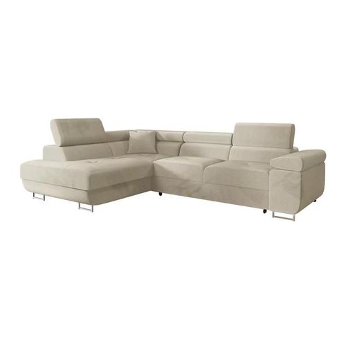 Canapé D'angle Comfivo Eliferu 100, Brun Clair, Fonction De Couchage