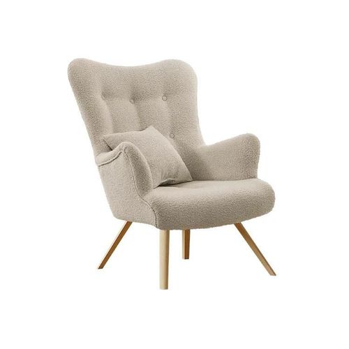 Fauteuil Clovis 106, Brun Clair, Tapisserie, 100x76x90cm