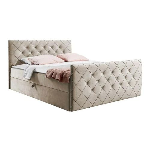 Lit Continental Baltimore 158, Double, Brun Clair, Tapisserie