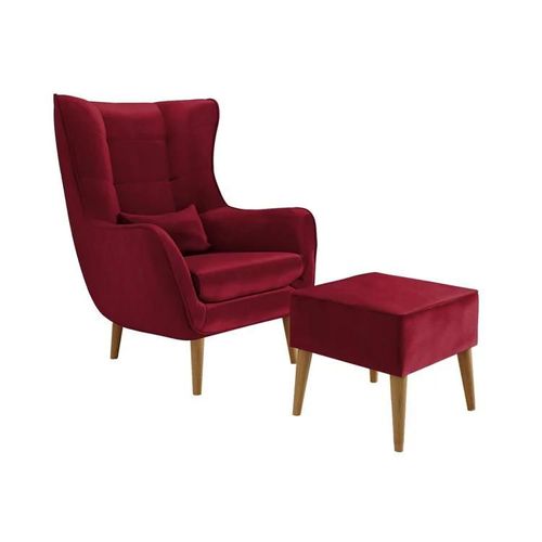 Fauteuil Comfivo 206, Rouge, Tapisserie, 106x80x95cm
