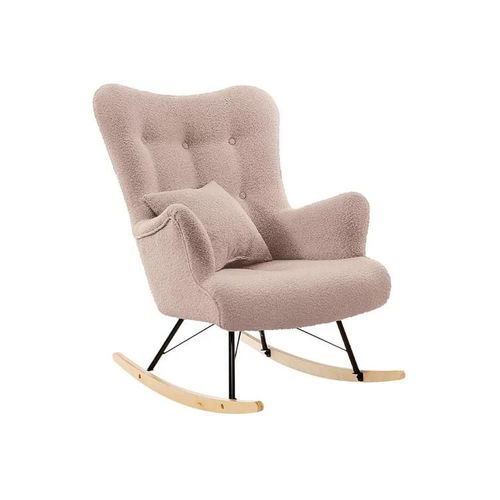 Chaise À Bascule Clovis 105, Tapisserie, En Bois, 101x76x101cm