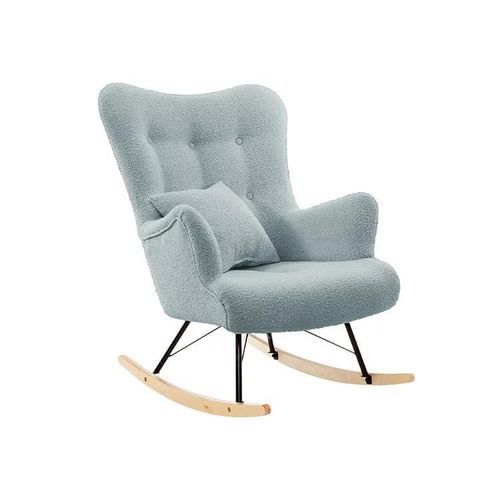 Chaise À Bascule Clovis 105, Tapisserie, En Bois, 101x76x101cm