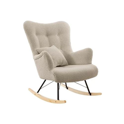 Chaise À Bascule Clovis 105, Tapisserie, En Bois, 101x76x101cm