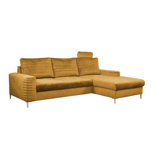 Canapé D'angle Comfivo 243, Jaune, Fonction De Couchage, 252x168x88cm