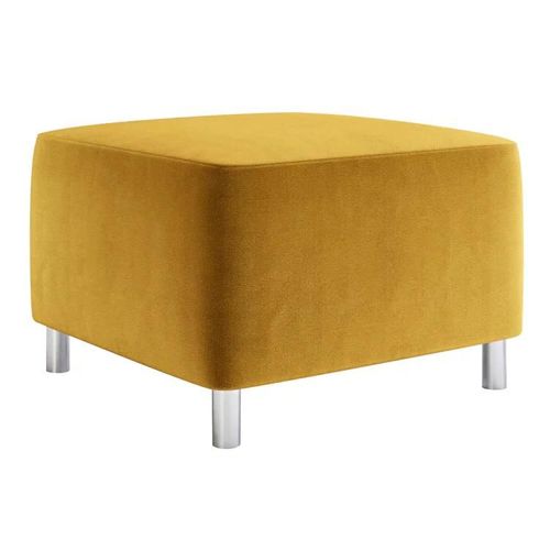Pouf Comfivo 126, Jaune, Tapisserie, 42x56x65cm
