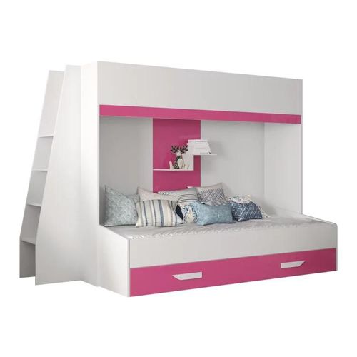 Lit Superposé Hartford 357, Superposés, Rose, Stratifié, 94x230x165cm