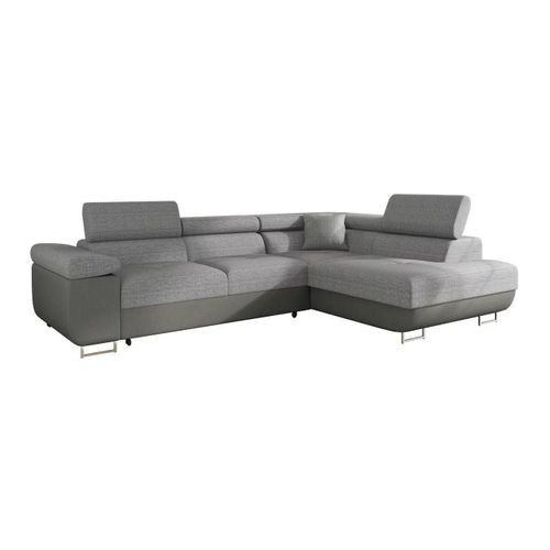 Canapé D'angle Comfivo Eliferu 100, Gris, Fonction De Couchage