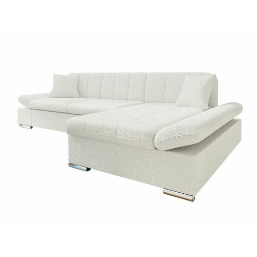 Canapé D'angle Comfivo 219, Blanc, Fonction De Couchage, 278x161x76cm