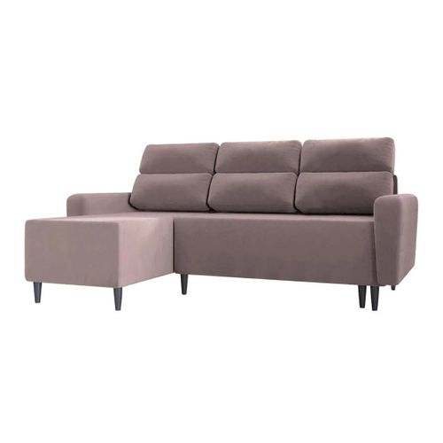 Canapé D'angle Stamford 102, Rose, Fonction De Couchage, 236x148x99cm