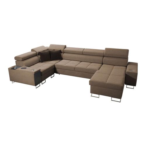 Canapé D'angle Pearland 111, Marron, Fonction De Couchage