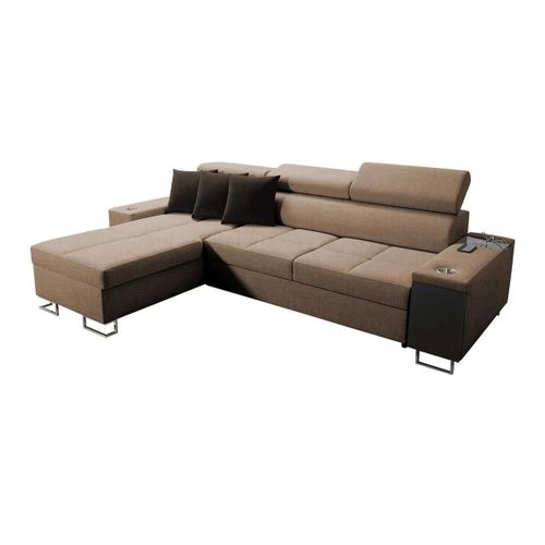 Canapé D'angle Pearland 108, Marron, Fonction De Couchage