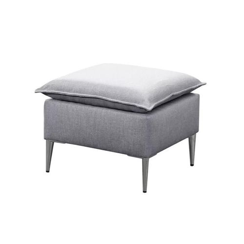 Pouf Providence 147, Gris, Tapisserie, 45x50x50cm