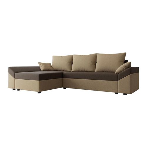 Canapé D'angle Memphis 104, Brun Clair, Fonction De Couchage