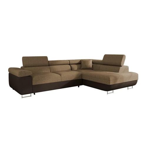 Canapé D'angle Comfivo Eliferu 100, Marron, Fonction De Couchage
