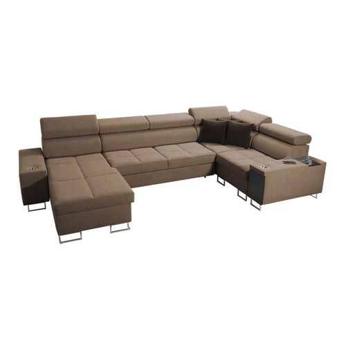 Canapé D'angle Pearland 112, Marron, Fonction De Couchage