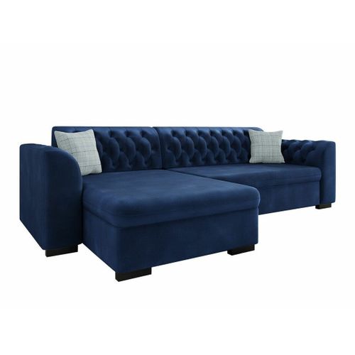 Chesterfield Canapé D'angle Comfivo 252, Bleu, Fonction De Couchage