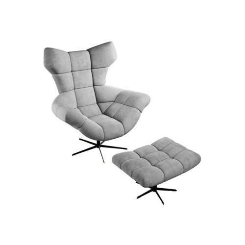 Fauteuil Indiana 148, Gris, Tapisserie, 119x103x84cm
