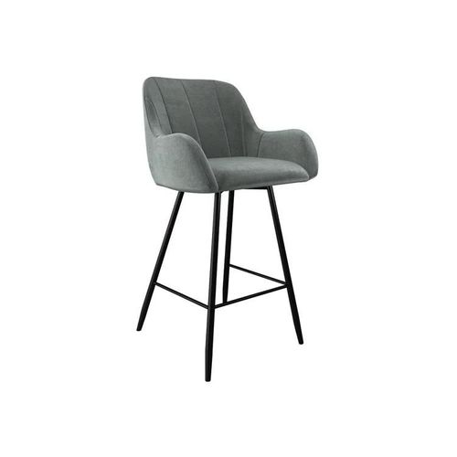 Chaise De Bar Jackson 102, Tapisserie, Métallique, 103x50x55cm