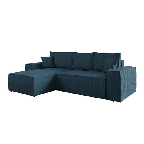 Canapé D'angle Clovis 108, Bleu, Fonction De Couchage, 279x181x94cm