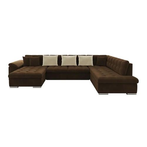 Canapé D'angle Comfivo 114, Marron, Fonction De Couchage, 348x205x76cm