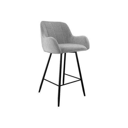 Chaise De Bar Jackson 102, Tapisserie, Métallique, 103x50x55cm
