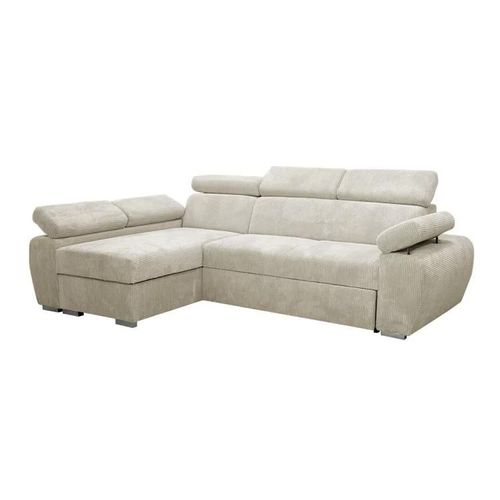 Canapé D'angle Columbus 192, Brun Clair, Fonction De Couchage