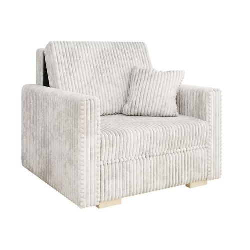 Fauteuil Columbus 207, Brun Clair, Tapisserie, 85x103x98cm