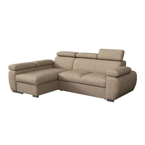 Canapé D'angle Columbus 132, Brun Clair, Fonction De Couchage