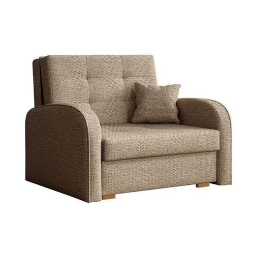Fauteuil Columbus 114, Brun Clair, Tapisserie, 85x103x98cm