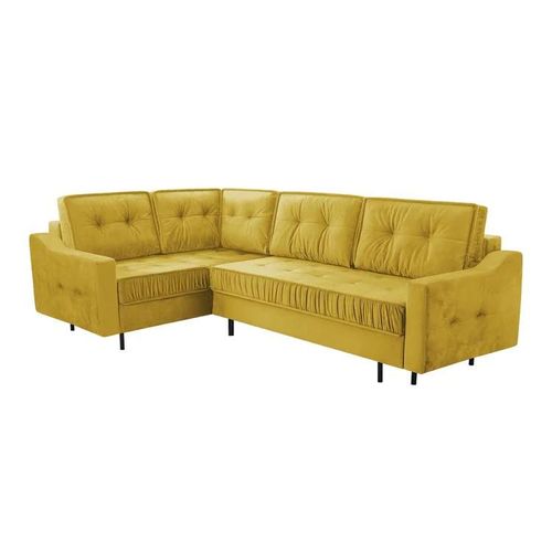 Canapé D'angle Kingsport 115, Jaune, Fonction De Couchage