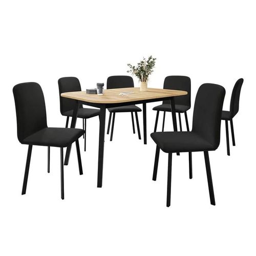 Salle À Manger Complète Edmond 117, Nombre De Places: 6, 77x80x130cm