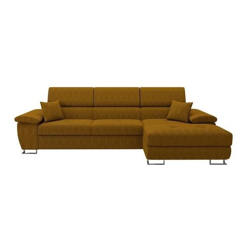 Canapé D'angle Comfivo 137, Jaune, Fonction De Couchage, 275x170x71cm