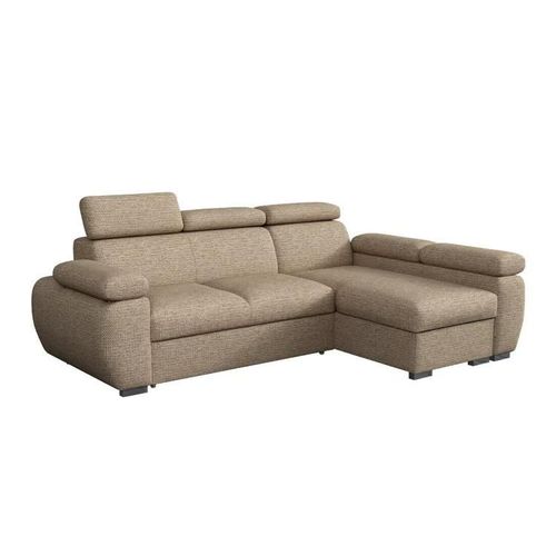 Canapé D'angle Columbus 132, Brun Clair, Fonction De Couchage