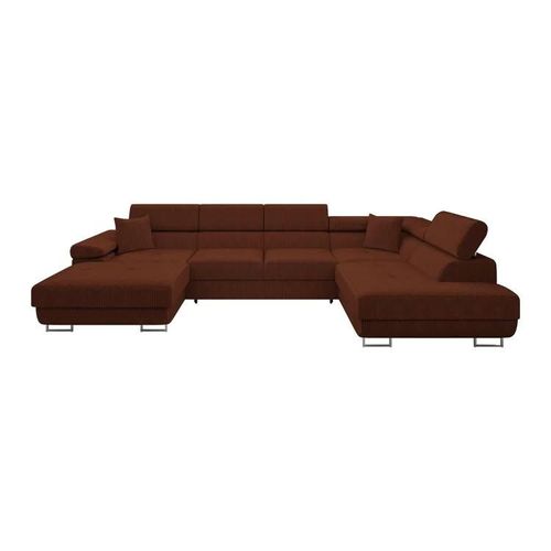 Canapé D'angle Comfivo Eliferu 103, Marron, Fonction De Couchage