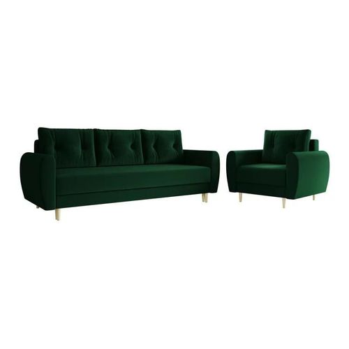 Ensemble De Canapés Memphis 145, Fonction De Couchage, Vert
