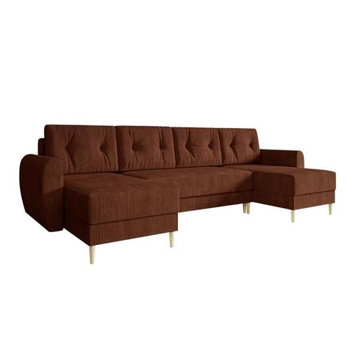 Canapé D'angle Memphis 140, Marron, Fonction De Couchage, 307x139x95cm